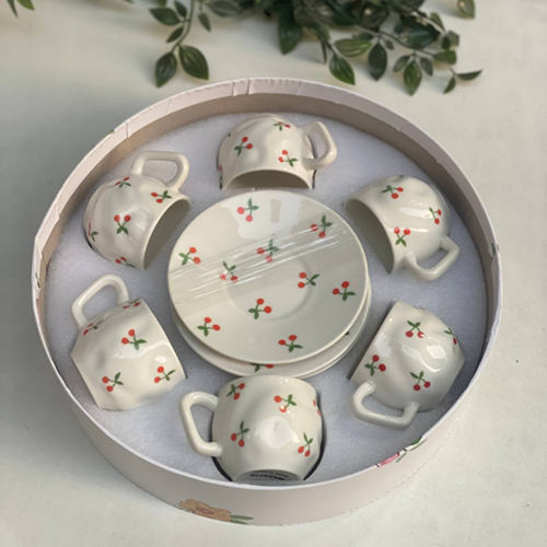 طقم فناجين بورسلين 6 قطع