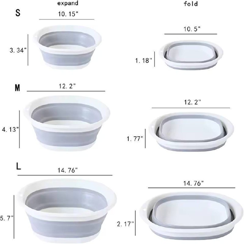 طقم طبق سيليكون قابل للطي 3 قطع