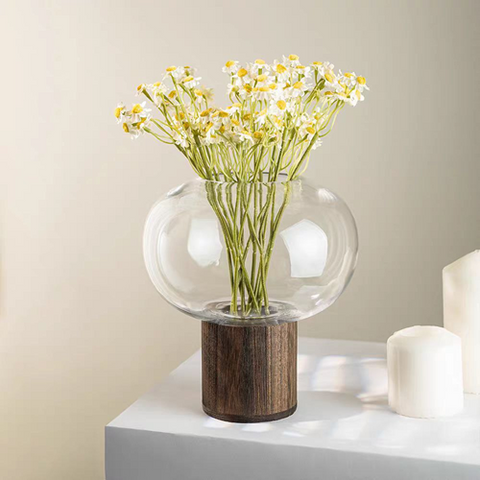 Image of فازة زجاج * خشب