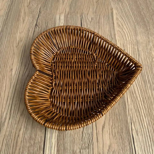 طقم صواني رتان شكل قلب