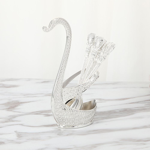 طقم معالق صغيرة بحامل شكل بجعة