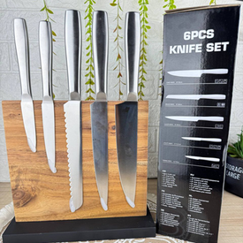 طقم سكاكين 6 قطع بستاند خشبي