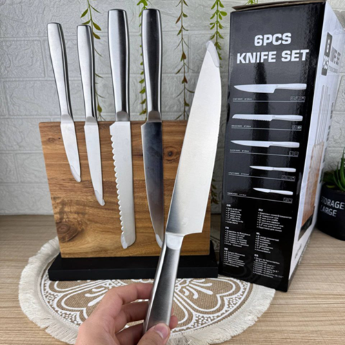 طقم سكاكين 6 قطع بستاند خشبي