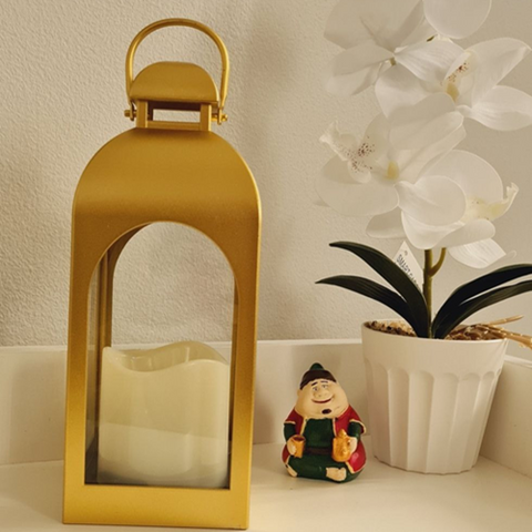 Image of فانوس جولد بشمعة داخلية