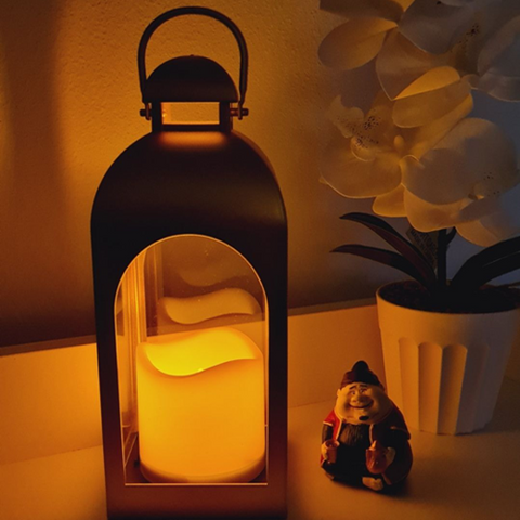 Image of فانوس جولد بشمعة داخلية