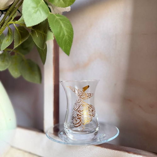 طقم استكانة 12 قطعة شكل تنورة