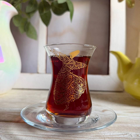 طقم استكانة 12 قطعة شكل تنورة