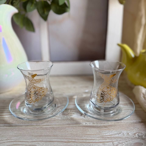 Image of طقم استكانة 12 قطعة شكل تنورة