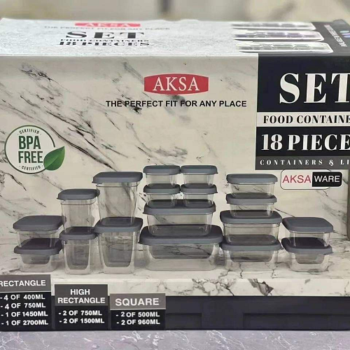 طقم علب ثلاجة 18 قطعة