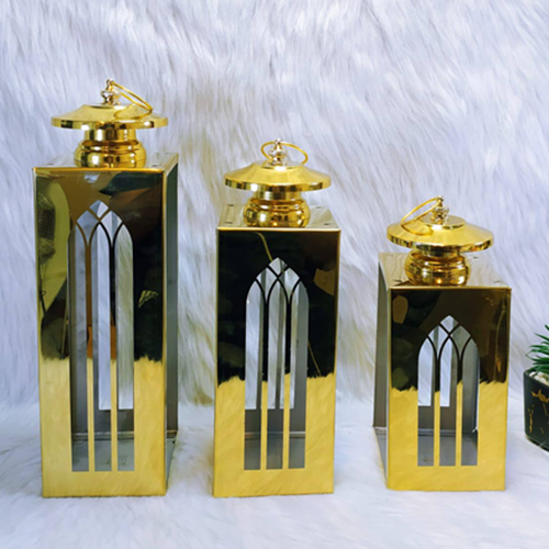 طقم 3 فوانيس جولد