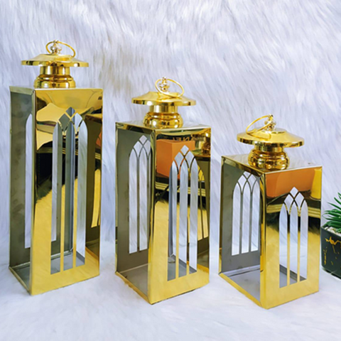 Image of طقم 3 فوانيس جولد