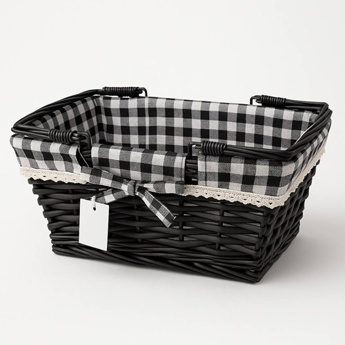 سلة تخزين رتان بيد