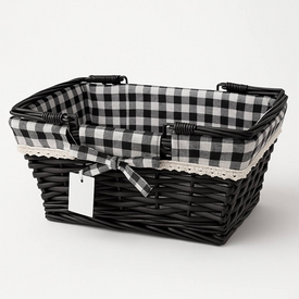 سلة تخزين رتان بيد