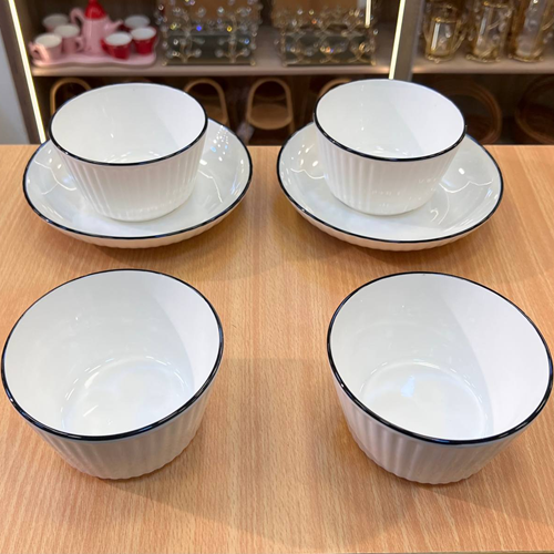 طقم 4 بولة بورسلين + 2 طبق