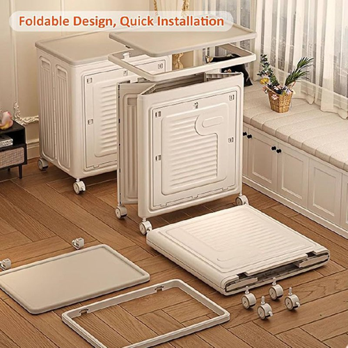 صندوق تخزين بعجل قابل للطي