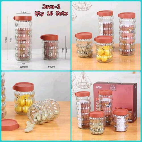 طقم برطمانات زجاج للبقوليات 4 قطع