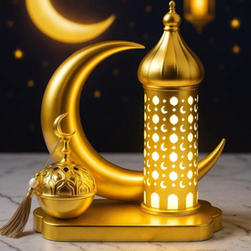 ستاند هلال وفانوس ومبخرة