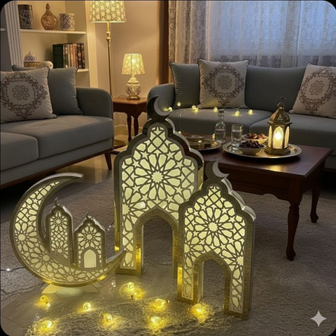 Image of طقم ديكور رمضاني مضيء 3 قطع