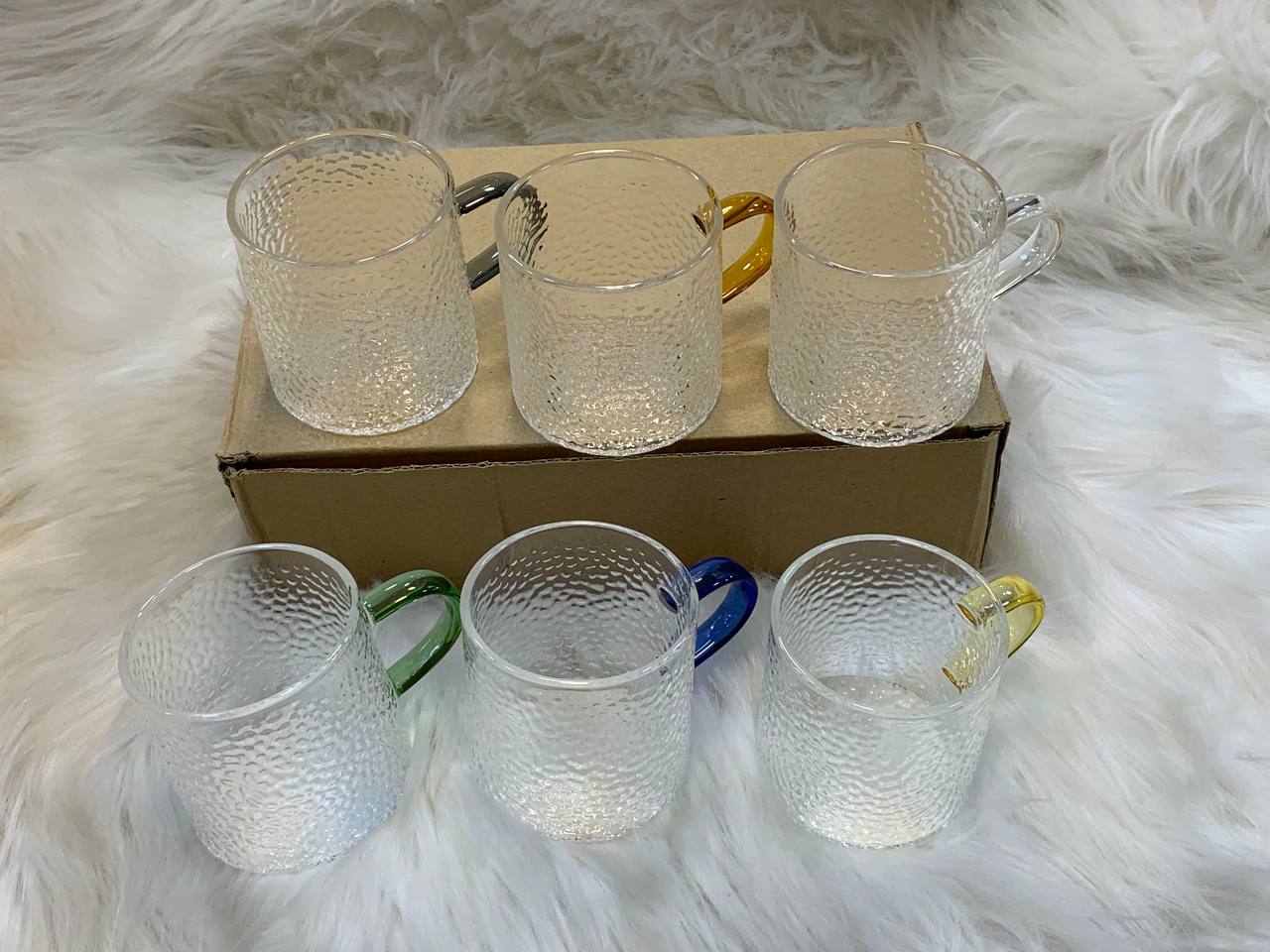 طقم فناجين زجاج 6 قطع