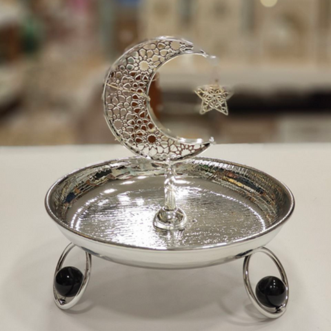 Image of طبق تقديم فضي شكل هلال