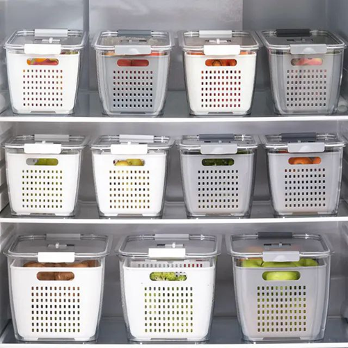 علب ثلاجة بالمصفاة 2 قطعة