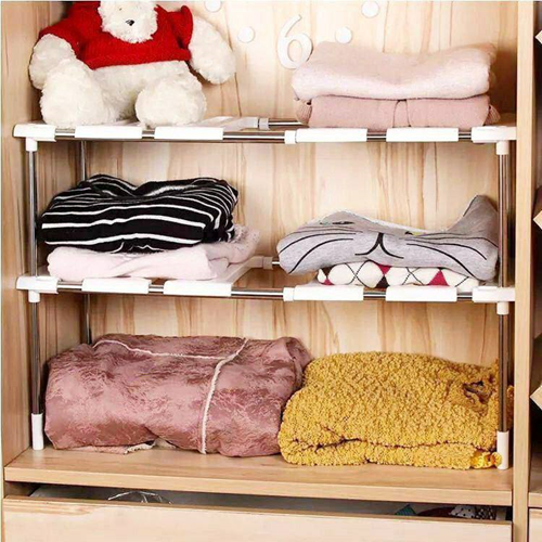 منظم بأرفف بلاستيك لتحت الحوض