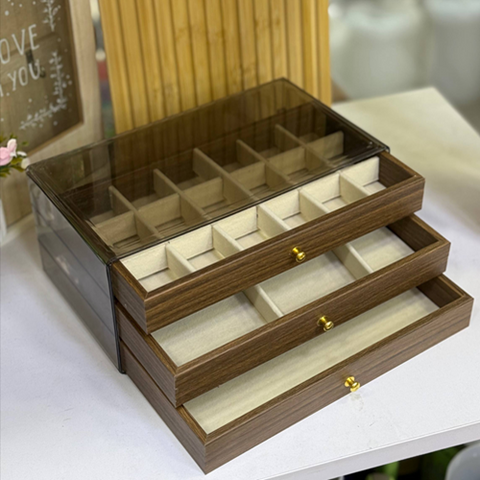 Image of بوكس أكسسورات خشبي 3 درج