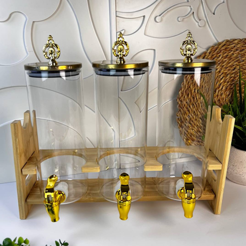 طقم ديسبنسر 3 قطع بستاند خشبي