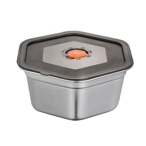 علب ثلاجة ستانلس بغطاء بلاستيك 3 قطع