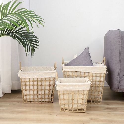 طقم باسكت بكسوة كتان 3 قطع