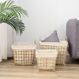 طقم باسكت بكسوة كتان 3 قطع