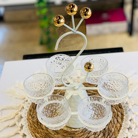 طقم فناجين قهوة 6 قطع بالحامل