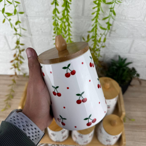 Image of طقم برطمانات 7 قطع بستاند خشبي