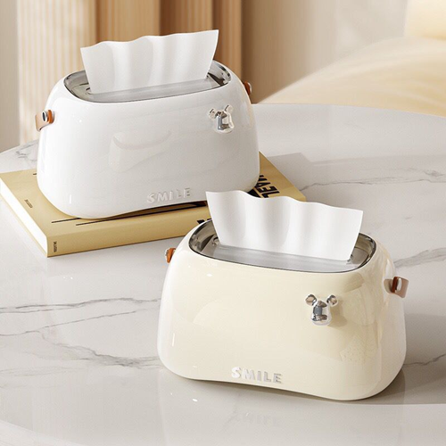 علبة مناديل بيد جلد