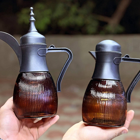 طقم إبريق شاي و قهوة زجاج 2 قطعة