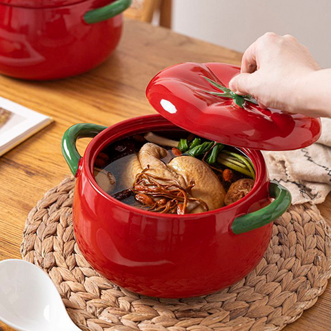 Image of حلة بورسلين شكل طماطم