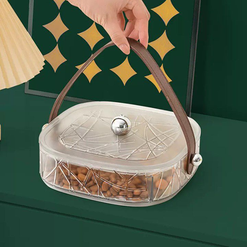 بوكس تقديم التسالي بيد جلد