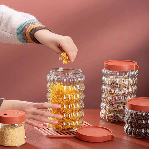 طقم برطمانات زجاج للبقوليات 4 قطع