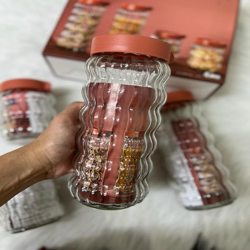 طقم برطمانات زجاج للبقوليات 4 قطع