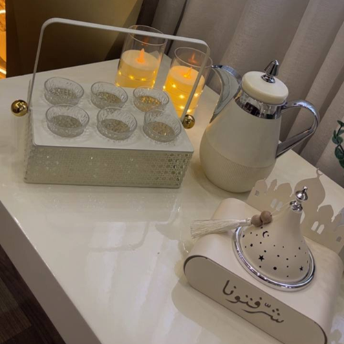 طقم فناجين 6 قطع بستاند معدن