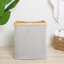 باسكت غسيل بيد خشب