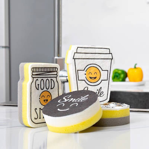 طقم أسفنجة مواعين سمايل 4 قطع