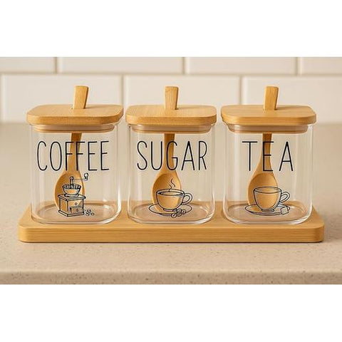 Image of طقم برطمانات للشاي والقهوة والسكر