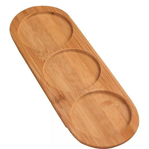 طقم توابل زجاج بقاعدة خشبية